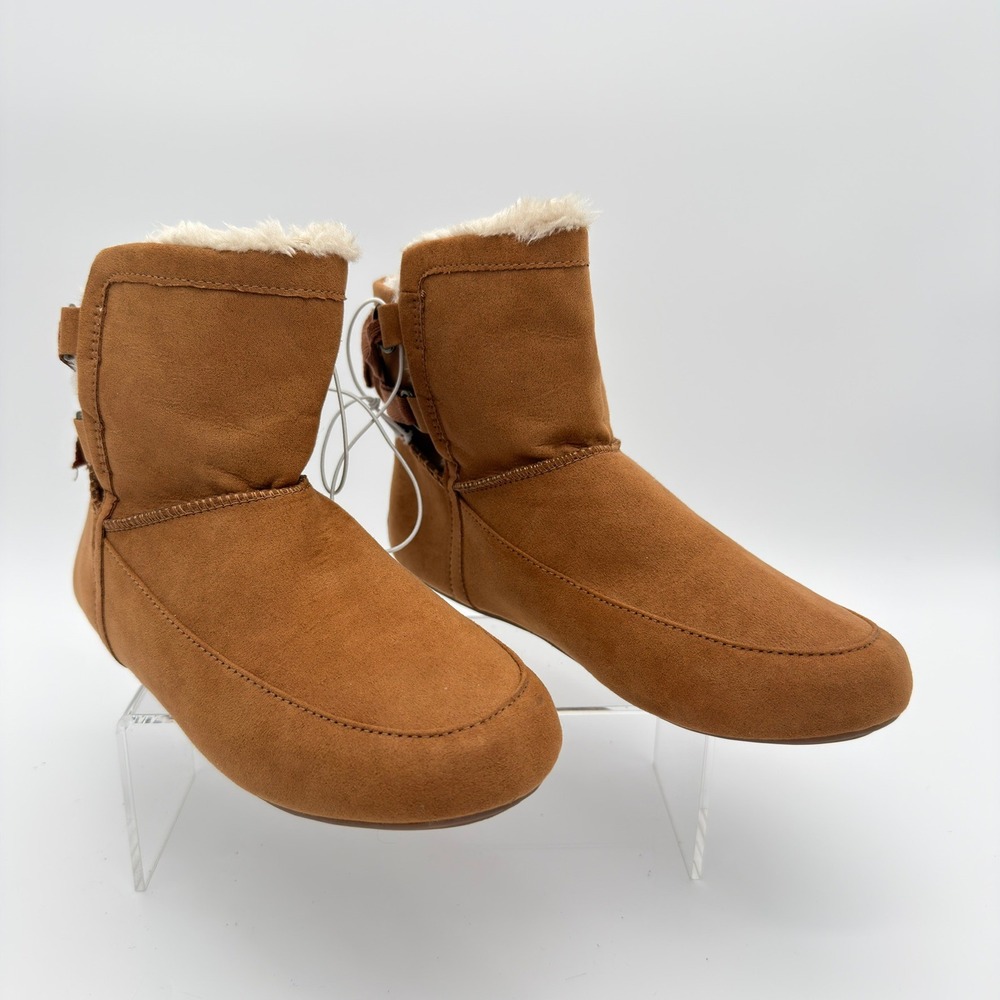 Lucky Brand Accalie Faux Fur Lined Cognac Ankle Boots Women's 6M NWT